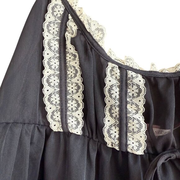 Victoria's Secret Mesh Lace Lingerie Nightie Sheer Babydoll Womens XL Black - Picture 2 of 10
